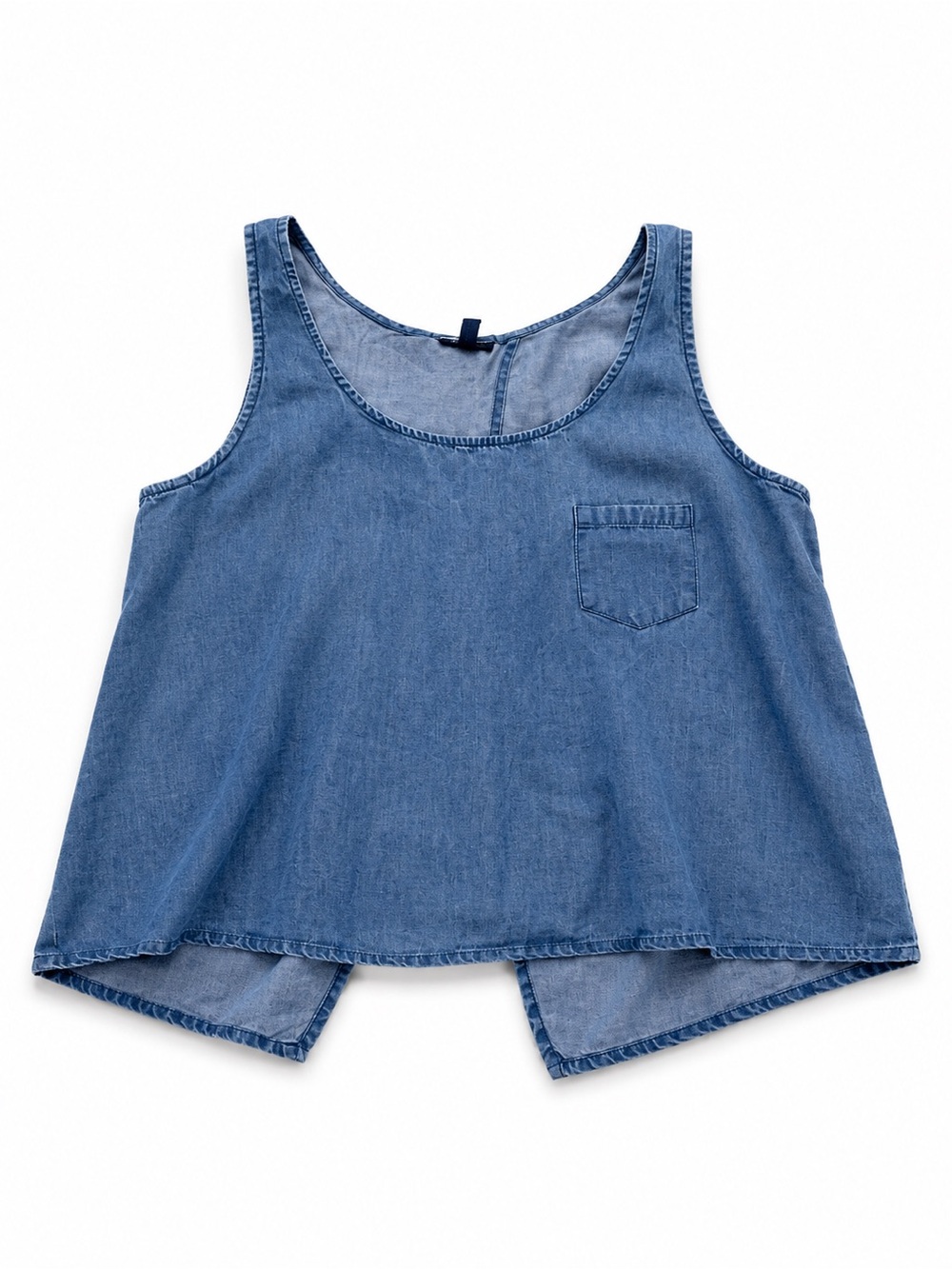Jessica Simpson Chambray Sleeveless High-Low Tank Top Medium